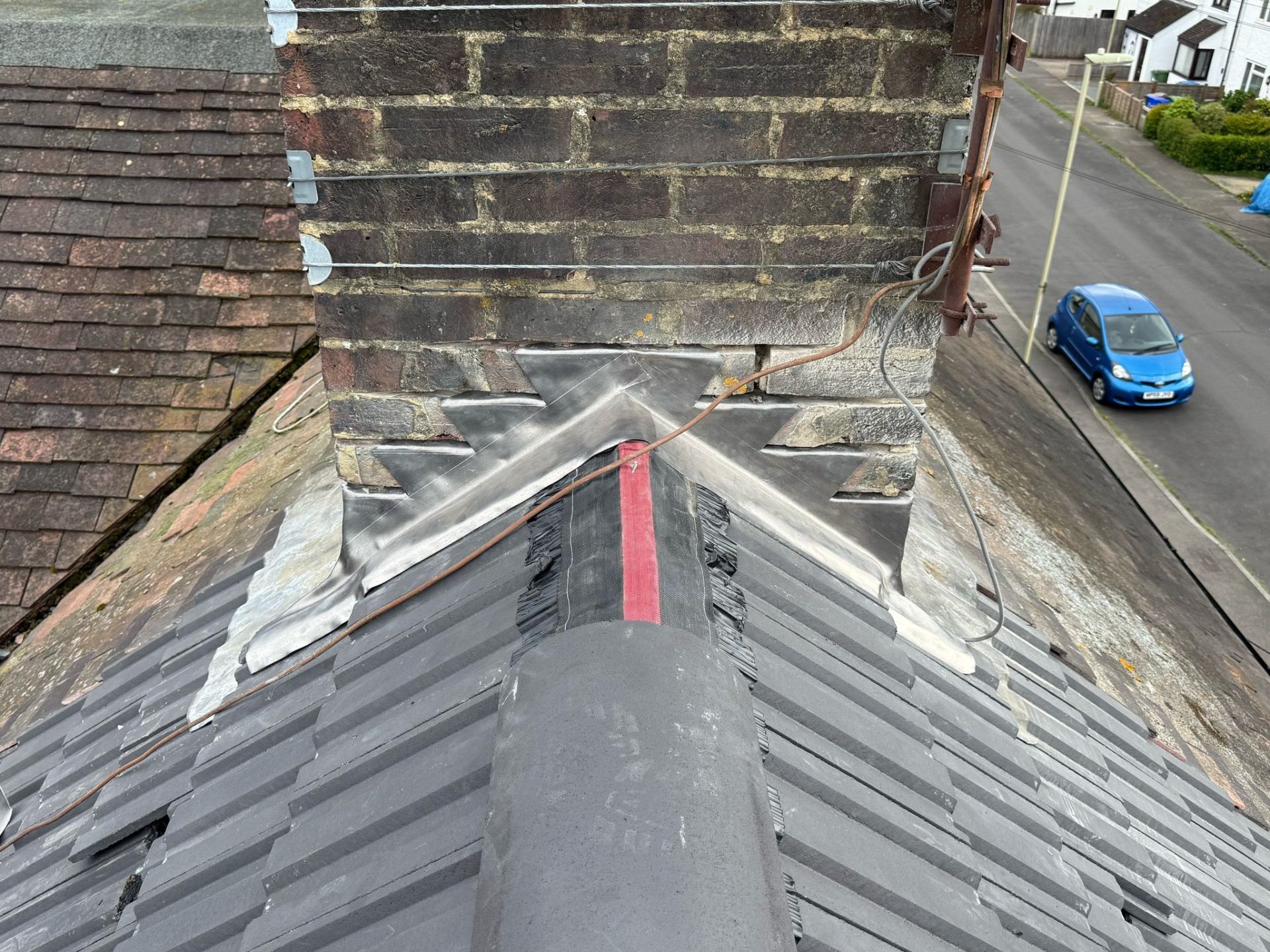 Completed ridge and verge roofing work