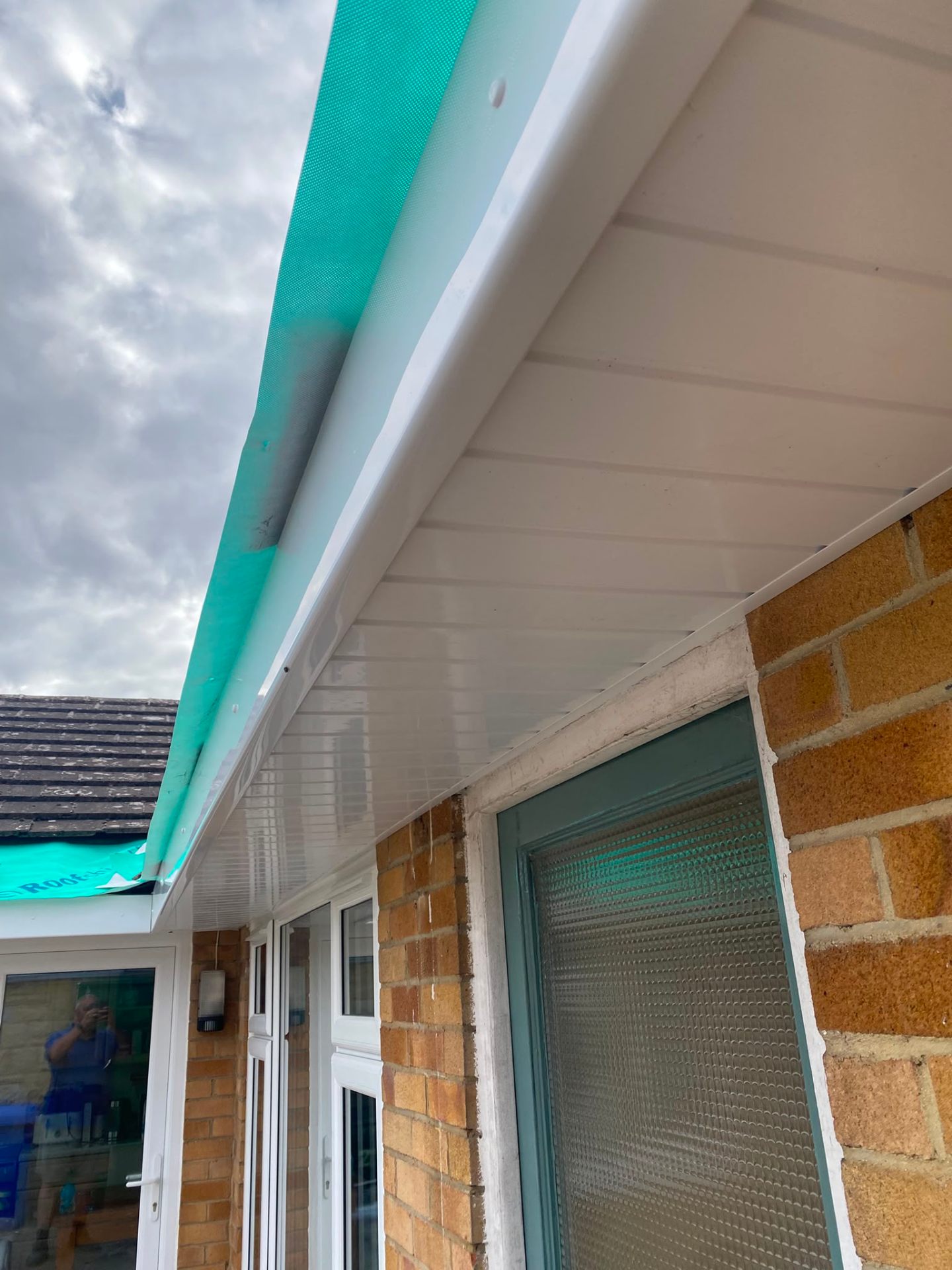 Newly fitted fascia, soffit and guttering on a Wiltshire home