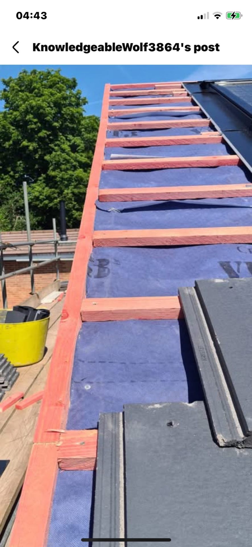 New breathable membrane and counter-battens on a Wiltshire re-roof